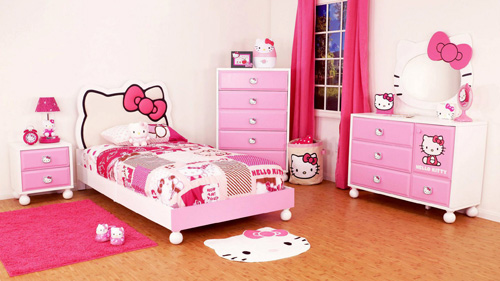 Hồng Kitty dễ thương cho phòng bé