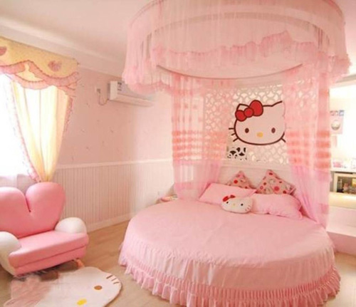 Hồng Kitty dễ thương cho phòng bé