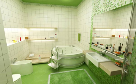 Thiết kế ngôi nhà với gam màu xanh vỏ xanh tươi mát