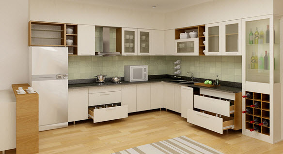 Tủ bếp chữ L - giải pháp ưu việt cho nhà chung cư nhỏ